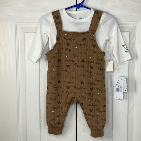 Disney Baby Mickey Mouse Quilted Overall 2 Piece Set Various Sizes - Picture 2 of 11